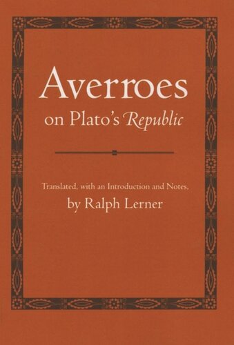 Averroes On Platos Republic Averroes Ralph Lerner