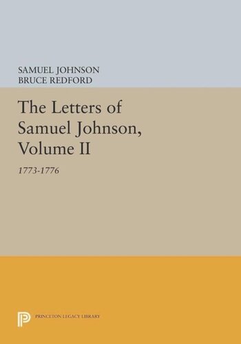 The Letters Of Samuel Johnson Volume Ii 17731776 Course Book Samuel Johnson Editor Bruce Redford Editor