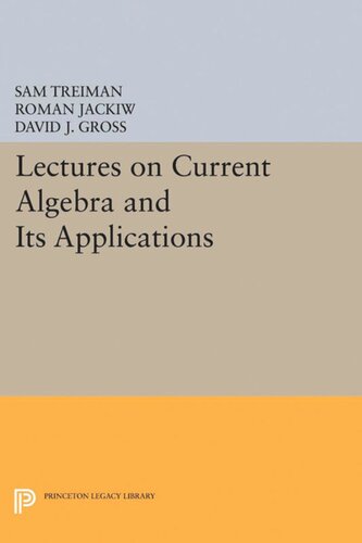 Lectures On Current Algebra And Its Applications Sam Treiman Roman Jackiw David J Gross