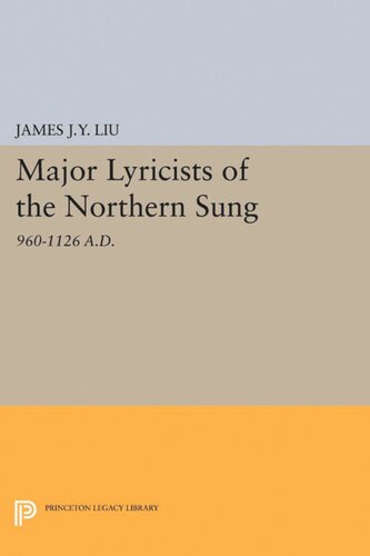 Major Lyricists Of The Northern Sung 9601126 Ad James Jy Liu