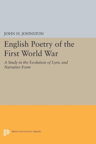 English Poetry Of The First World War John H Johnston