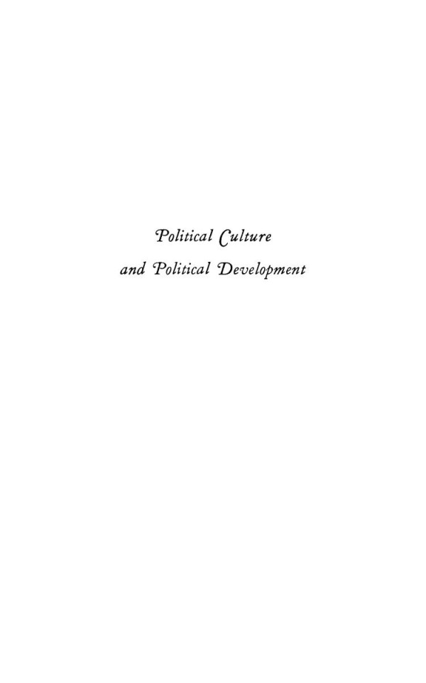 Political Culture And Political Development Lucian W Pye Sidney Verba