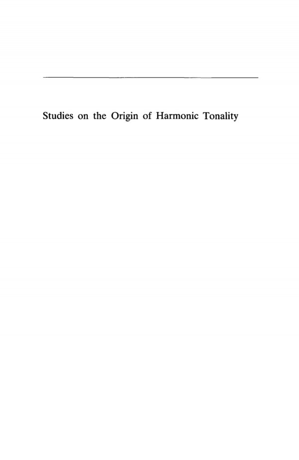 Studies On The Origin Of Harmonic Tonality Course Book Carl Dahlhaus Robert O Gjerdingen