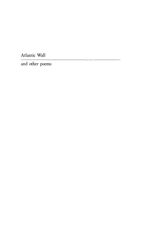Atlantic Wall And Other Poems Rosalie Littell Colie