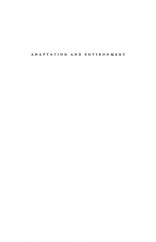 Adaptation And Environment Course Book Robert N Brandon