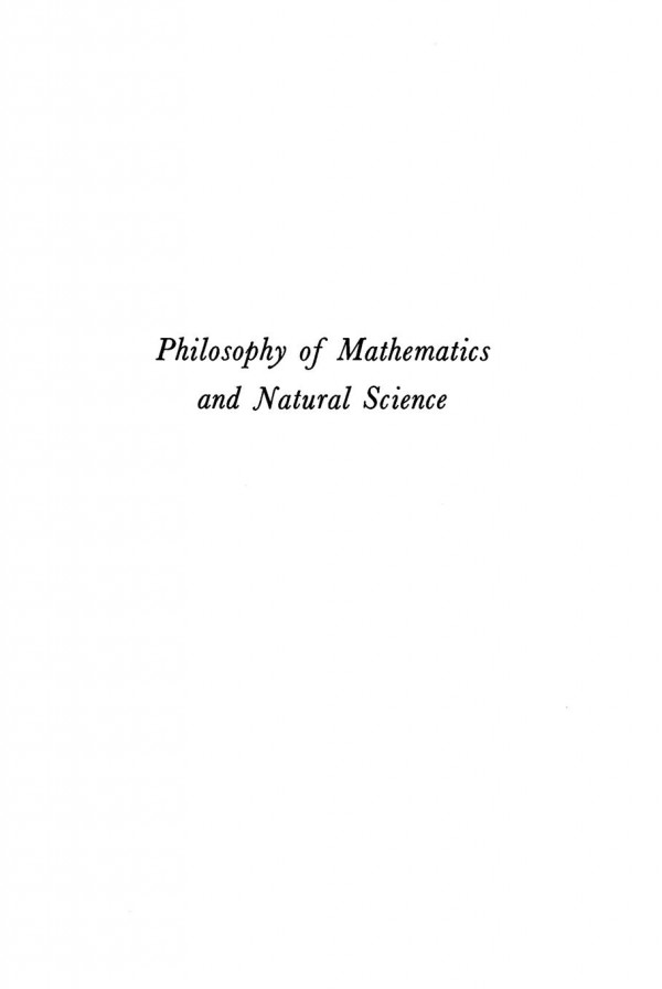 Philosophy Of Mathematics And Natural Science Hermann Weyl Frank Wilczek