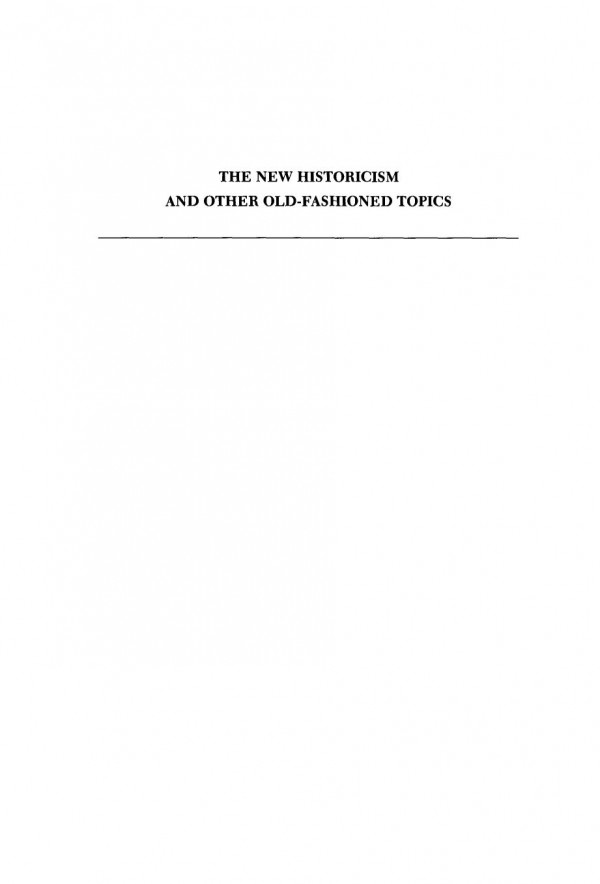 The New Historicism And Other Oldfashioned Topics Brook Thomas