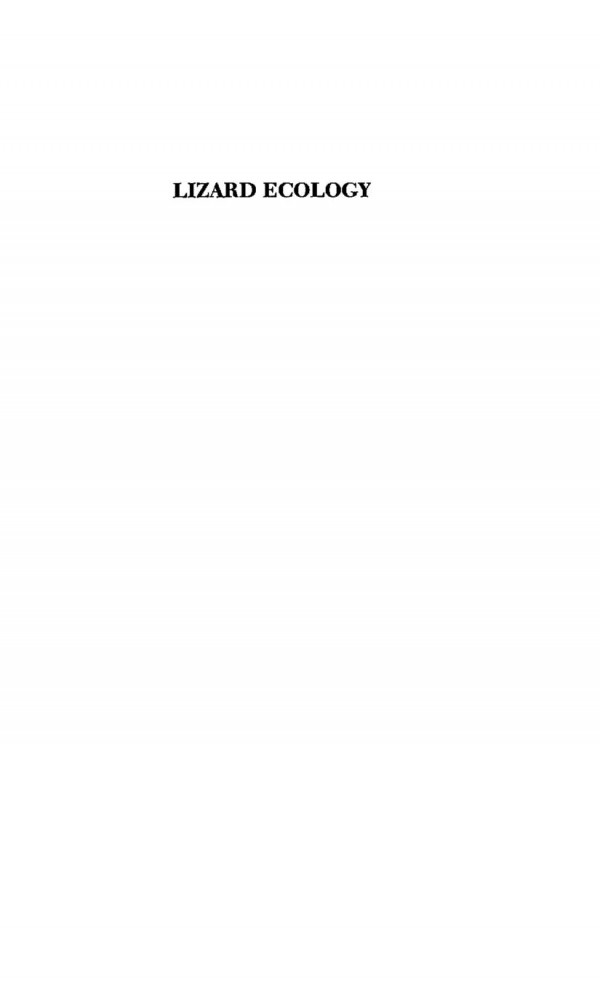 Lizard Ecology Historical And Experimental Perspectives Course Book Laurie J Vitt Editor Eric R Pianka Editor