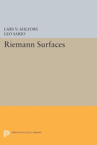 Riemann Surfaces Pms26 Lars Valerian Ahlfors Leo Sario