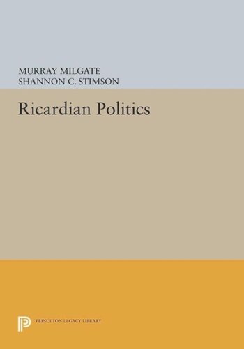 Ricardian Politics Course Book Murray Milgate Shannon C Stimson