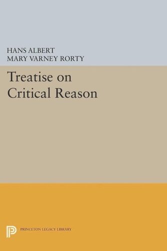 Treatise On Critical Reason Course Book Hans Albert Mary Varney Rorty