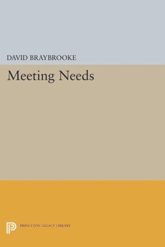 Meeting Needs Course Book David Braybrooke