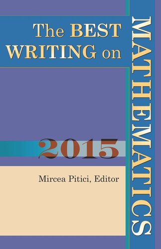 The Best Writing On Mathematics 2015 Mircea Pitici Editor