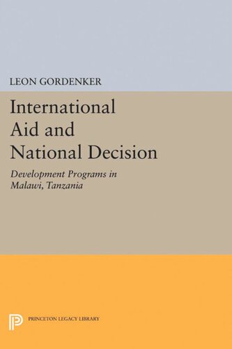 International Aid And National Decision Development Programs In Malawi Tanzania And Zambia Leon Gordenker