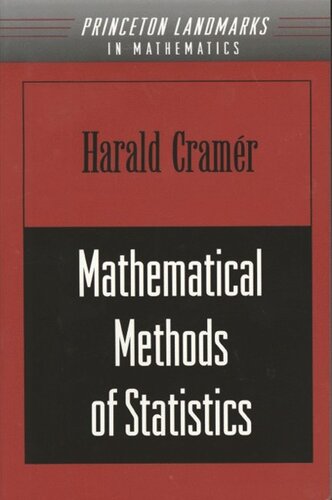 Mathematical Methods Of Statistics Pms9 Volume 9 Harald Cramr
