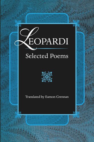 Leopardi Selected Poems Giacomo Leopardi Eamon Grennan
