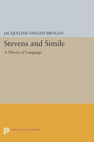 Stevens And Simile A Theory Of Language Course Book Jacqueline Vaught Brogan