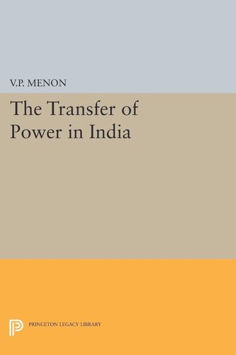 Transfer Of Power In India Vapal Pangunni Menon