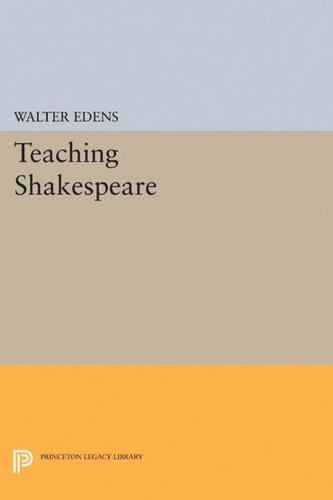 Teaching Shakespeare Walter Edens Editor