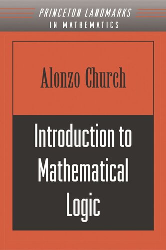 Introduction To Mathematical Logic Pms13 Volume 13 Alonzo Church