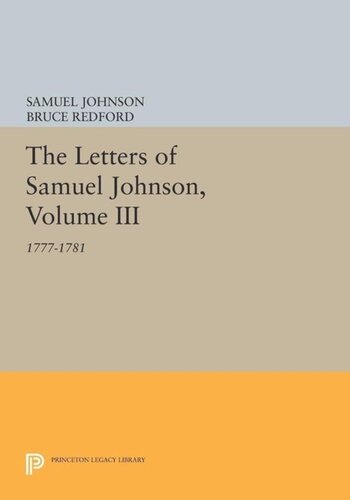 The Letters Of Samuel Johnson Volume Iii 17771781 Course Book Samuel Johnson Editor Bruce Redford Editor