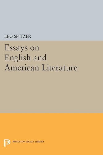 Essays On English And American Literature Leo Spitzer