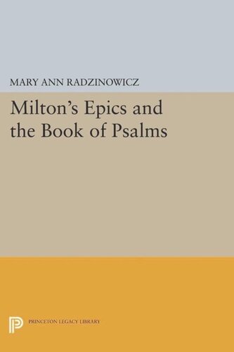 Miltons Epics And The Book Of Psalms Course Book Mary Ann Radzinowicz