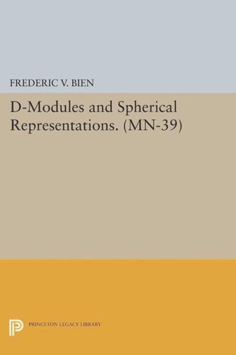 Dmodules And Spherical Representations Mn39 Course Book Frdric V Bien