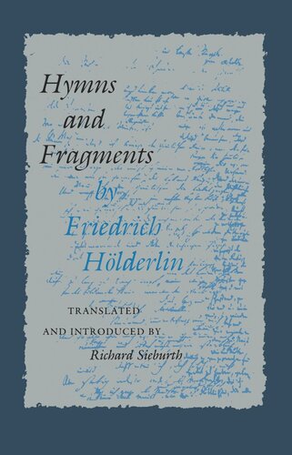 Hymns And Fragments Friedrich Hlderlin Richard Sieburth