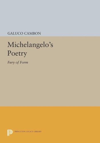 Michelangelos Poetry Fury Of Form Course Book Glauco Cambon