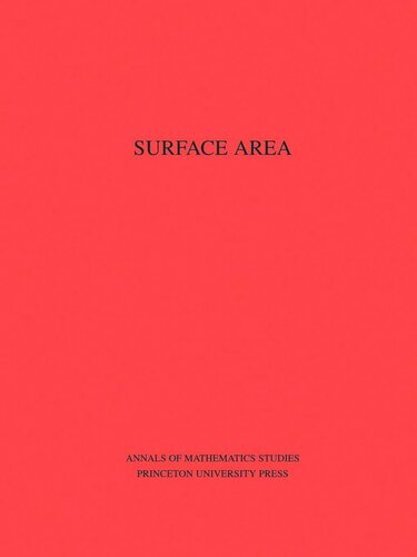 Surface Area Am35 Volume 35 Lamberto Cesari