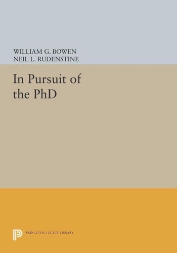 In Pursuit Of The Phd Course Book William G Bowen Neil L Rudenstine