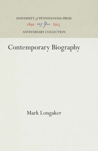 Contemporary Biography Reprint 2016 Mark Longaker