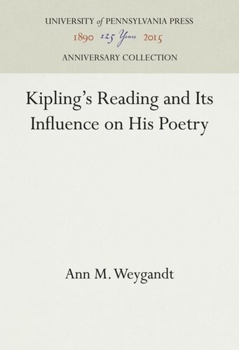 Kiplings Reading And Its Influence On His Poetry Reprint 2016 Ann M Weygandt