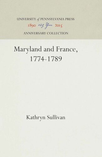 Maryland And France 17741789 Reprint 2016 Kathryn Sullivan