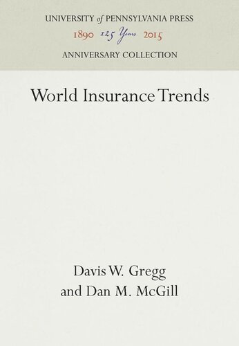 World Insurance Trends Reprint 2016 Davis W Gregg Dan M Mcgill