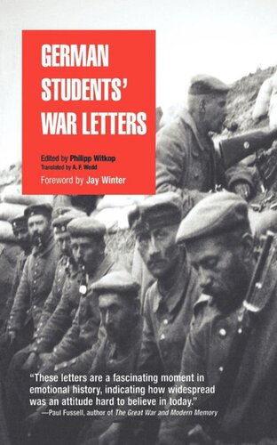 German Students War Letters Philipp Witkop Jay Winter A F Wedd