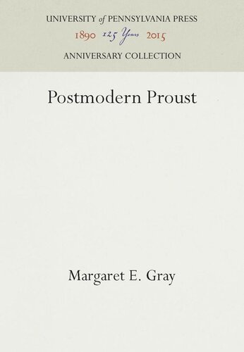 Postmodern Proust Reprint 2016 Margaret E Gray