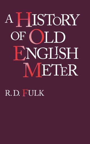 A History Of Old English Meter R D Fulk