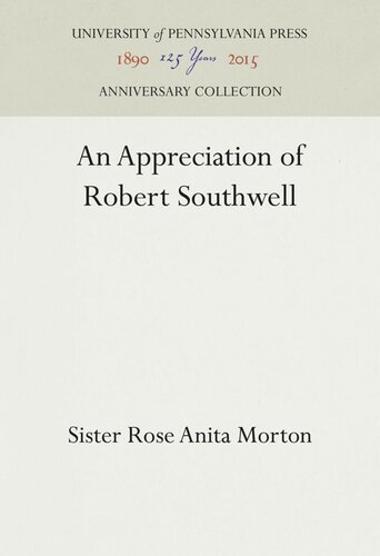 An Appreciation Of Robert Southwell Sister Rose Anita Morton