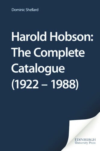 Harold Hobson The Complete Catalogue Dominic Shellard