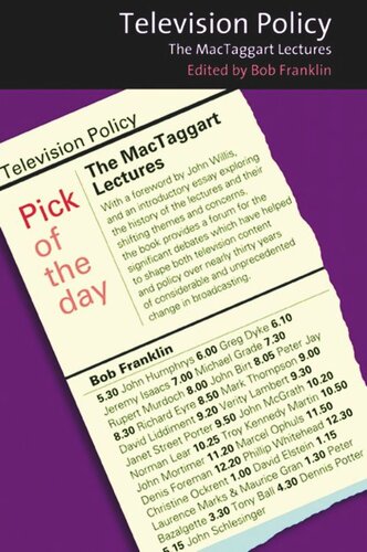 Television Policy The Mactaggart Lectures Bob Franklin