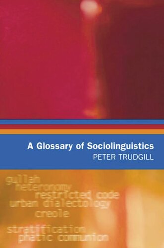 A Glossary Of Sociolinguistics Peter Trudgill