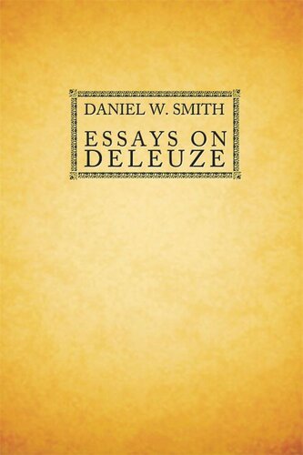 Essays On Deleuze Daniel Smith