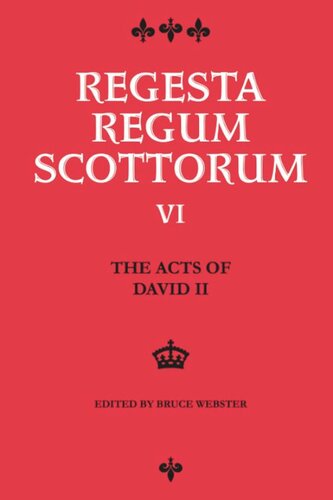 The Acts Of David Ii 13291371 Bruce Webster