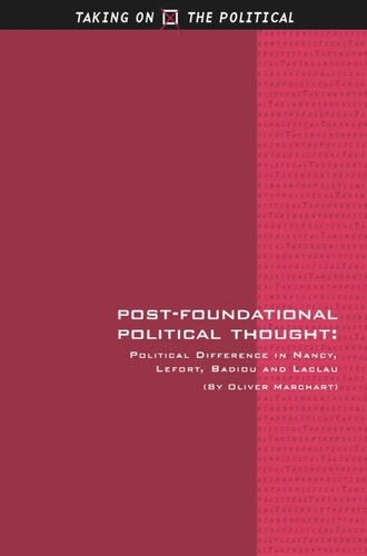 Postfoundational Political Thought Political Difference In Nancy Lefort Badiou And Laclau Oliver Marchart