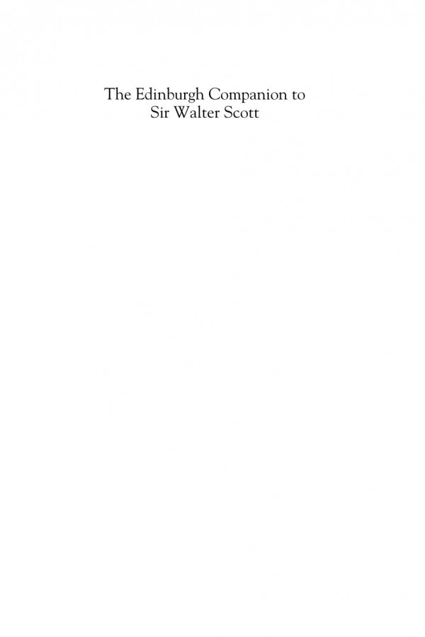 The Edinburgh Companion To Sir Walter Scott Fiona Robertson