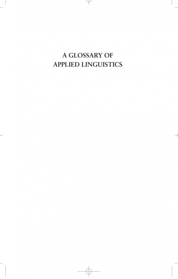 A Glossary Of Applied Linguistics Alan Davies