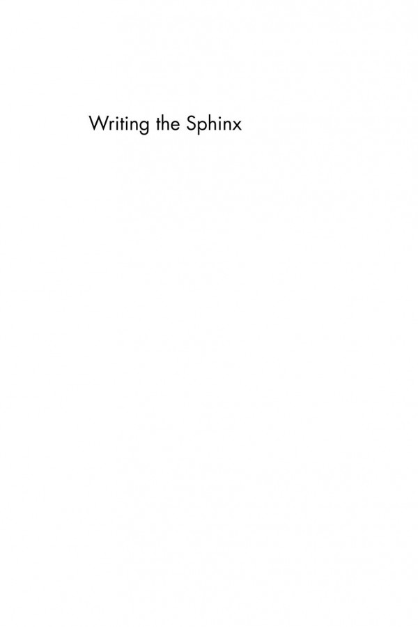 Writing The Sphinx Literature Culture And Egyptology Eleanor Dobson