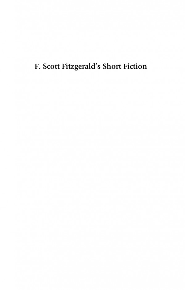 F Scott Fitzgeralds Short Fiction From Ragtime To Swing Time Jade Broughton Adams